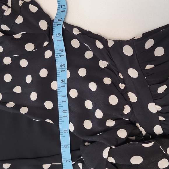 VICI B/W Crepe PolkaDot Blouse sz M - Picture 8 of 10